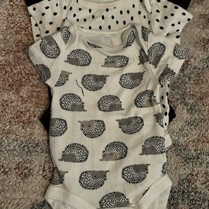 Cloud Island Cream, Grey, Black Baby Onesie